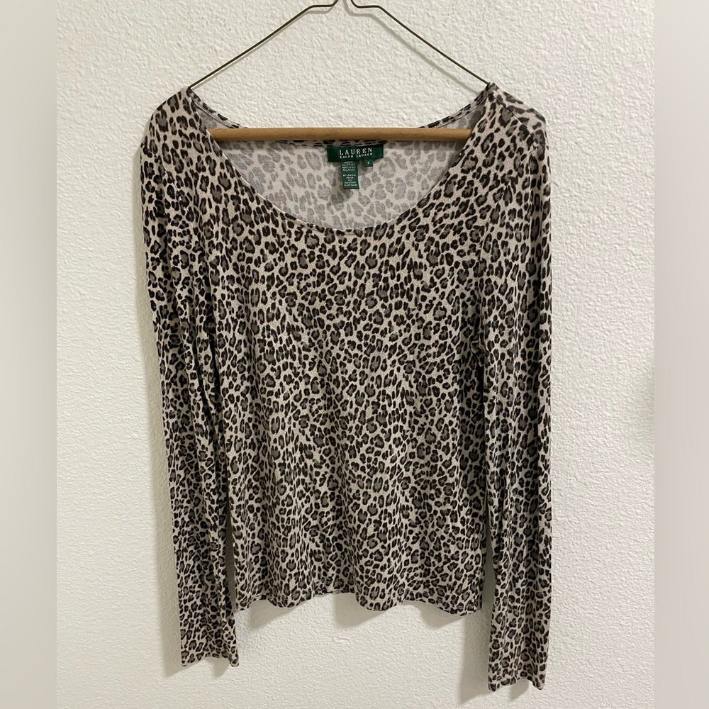 Ralph Lauren Animal Print Long Sleeve Top